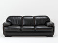Divani a 3 posti - Rivestimento effetto pelle - 240 x 100 x 88 cm - Nero - Stile classico