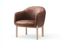 Sedia da pranzo - Similpelle-Legno - 64 x 61 x 81 cm - Marrone castagna-Legno chiaro - Stile contemporaneo