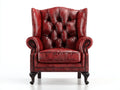 Poltrona a orecchioni - Similpelle - 92x95x112 cm - Rosso borgogna-Nero - Stile barocco