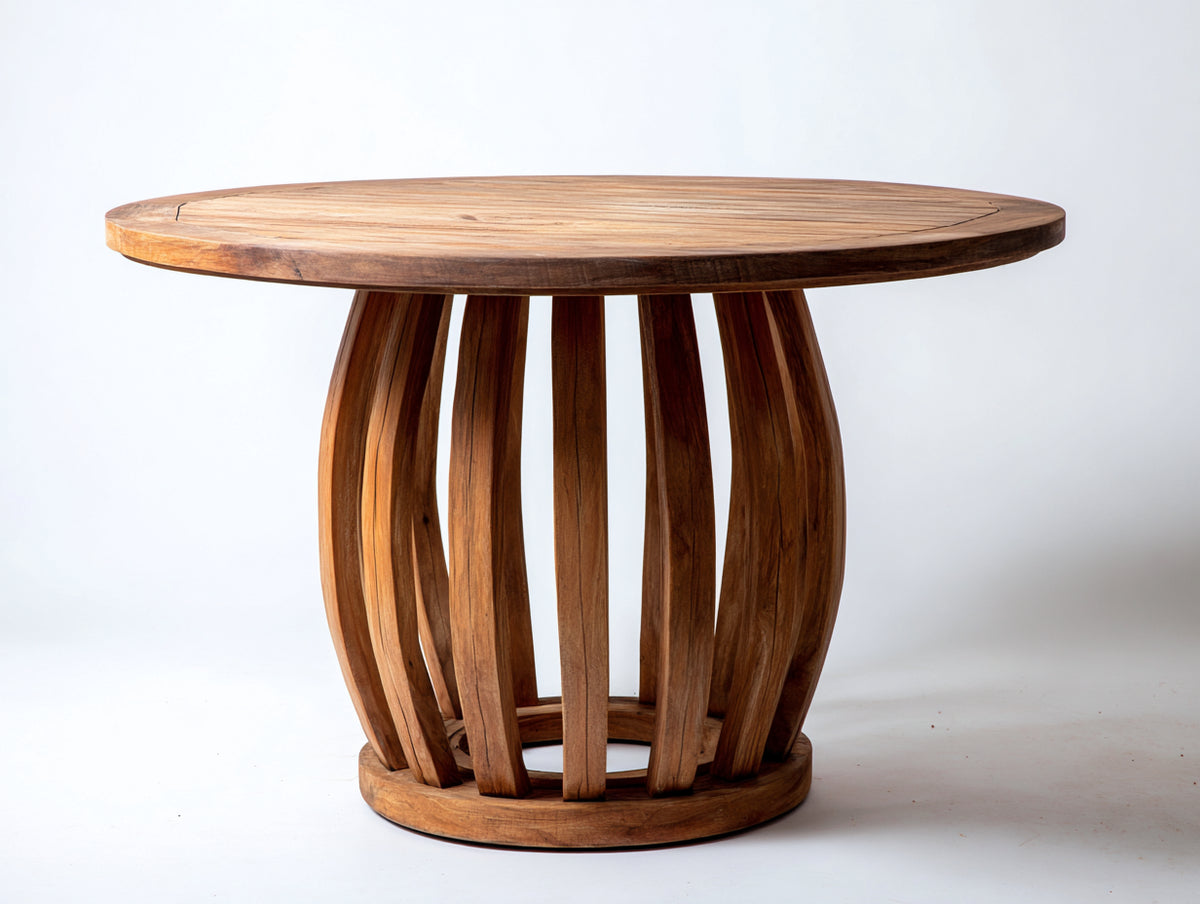 Tavolo da giardino - legno di teak - 105 x 105 x 74 cm - marrone caldo - stile rustico