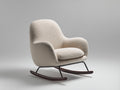Sedia a dondolo - Tessuto bouclé-metallo-legno - 86x77x96 cm - Bianco crema-nero-legno scuro - Stile contemporaneo