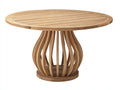 Tavolo da giardino - Legno massello - 130x130x76 cm - Marrone naturale - Stile moderno scultoreo