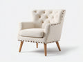 Poltrona - Tessuto - 83 x 89 x 101 cm - Avorio - Stile classico