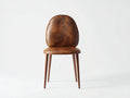 Sedia da pranzo - Similpelle-Legno - 48 x 52 x 87 cm - Marrone scuro-Legno noce - Stile rétro