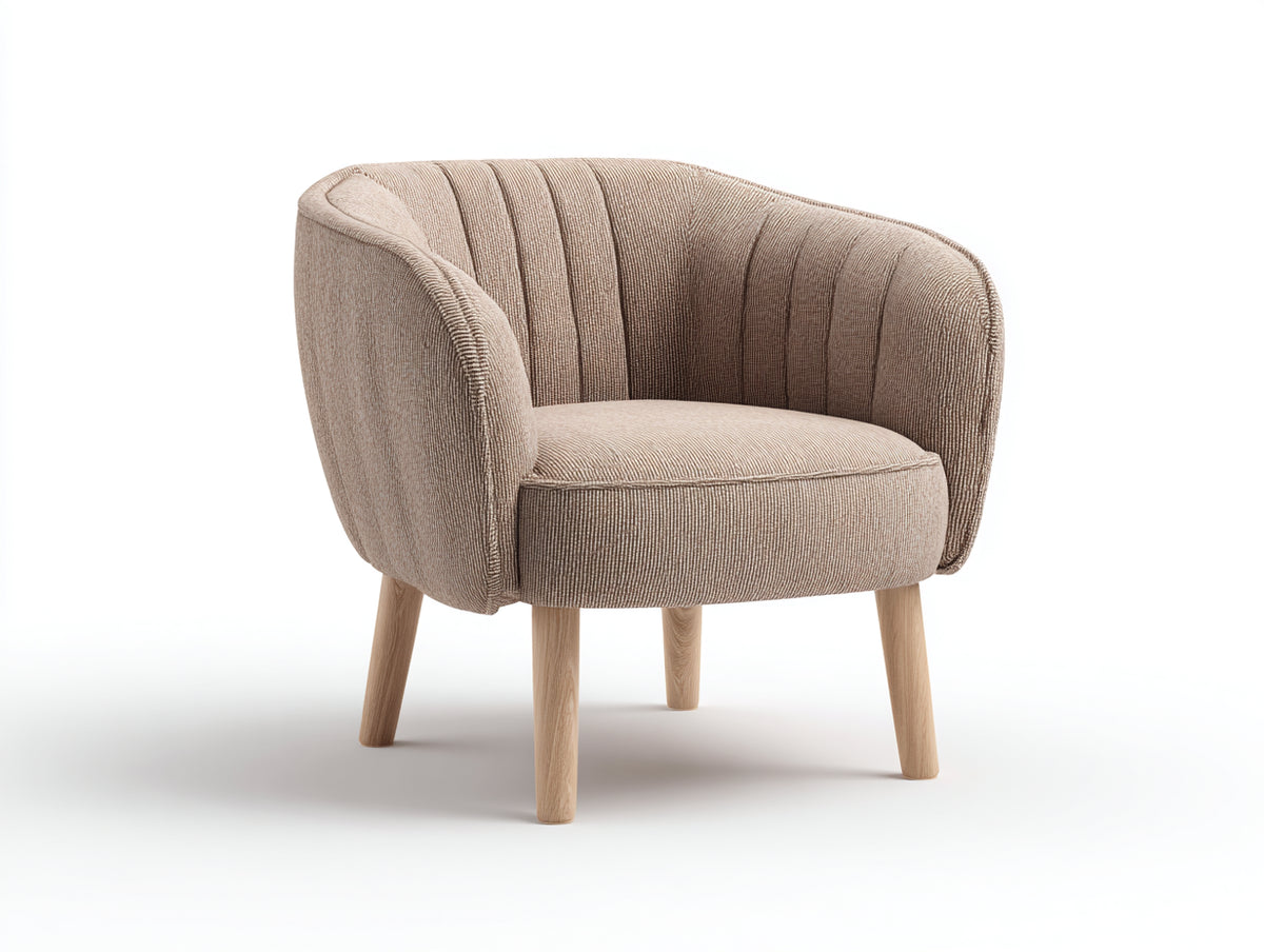 Poltrona - Tessuto - 78 x 81 x 77 cm - Beige tortora - Stile scandinavo