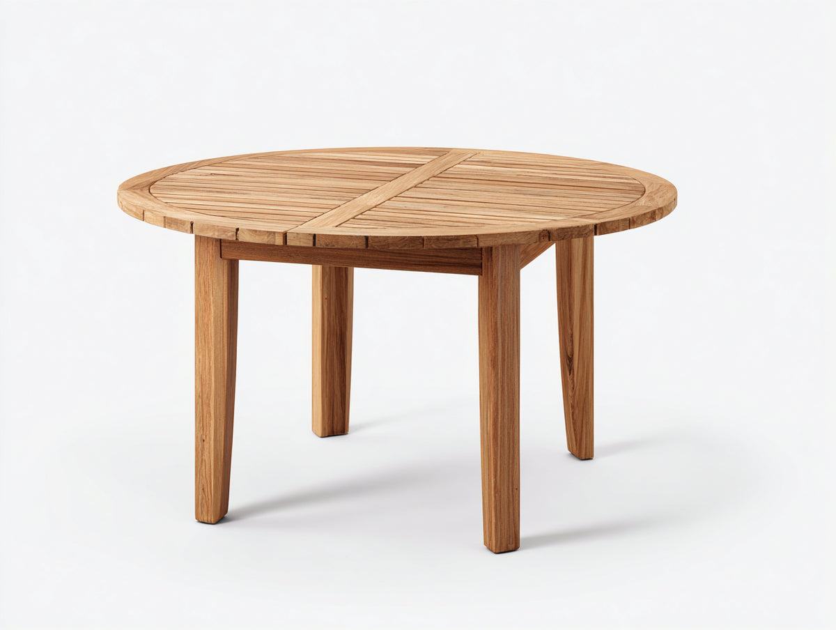 Tavolo da giardino - Legno massello - 120x120x75 cm - Marrone naturale - Stile classico contemporaneo