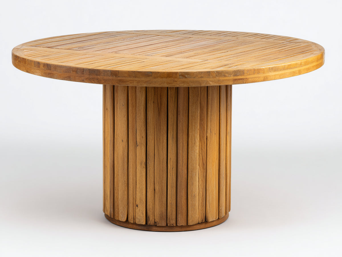 Tavolo da giardino - Legno - 130 x 130 x 76 cm - Marrone miele - Stile naturale