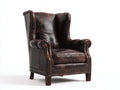 Poltrona a orecchioni - Similpelle - 87x92x113 cm - Marrone testa di moro - Stile inglese vintage